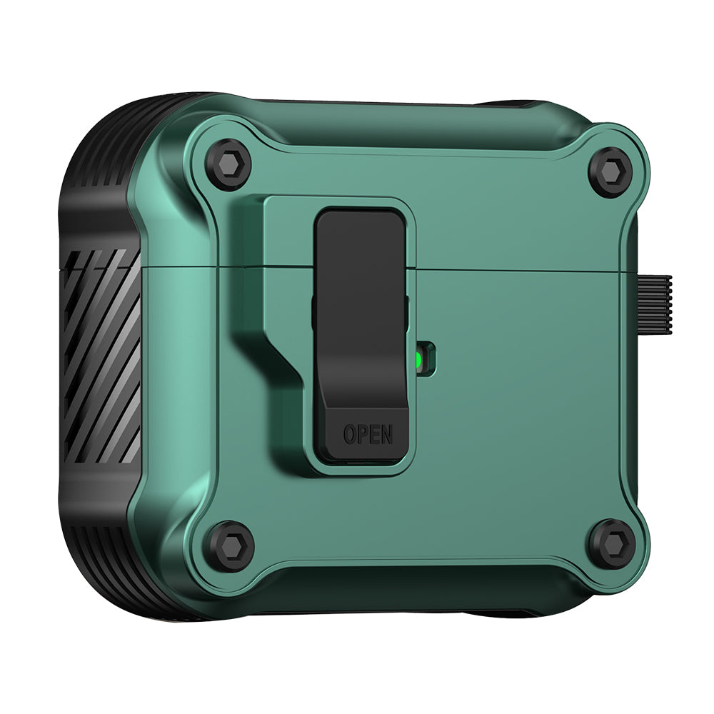 Protective Case for Apple AirPods 3 Case TWS Earbuds TPU PC Cover with Auto Opening Lock and Carabiner Protective Case for Apple AirPods 3 Case TWS Earbuds TPU PC Cover with Auto Opening Lock and Carabiner